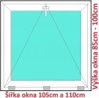 Plastová okna S SOFT šířka 105 a 110cm x výška 85-100cm 